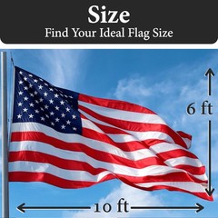 American Flags for Outside 6X10-100% MADE 6 by 10 Foot, red, white, and blue