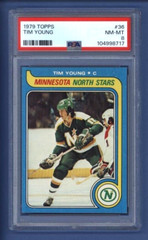 1979-80 Topps #36 Tim Young PSA 8 NM-MT Minnesota North Stars (Low Pop)