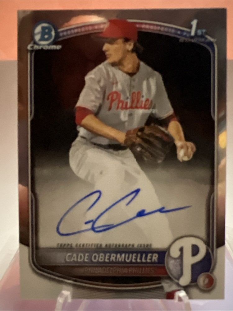 2025 Bowman Draft Cade Obermueller Auto 1ST Phillies #CPA-CO