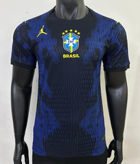 Jordan Brazil CBF National Team Soccer Jersey Top Black Blue Yellow