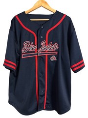 Blue Jackets Columbus Hockey Navy and Red Baseball Jersey Men’s/Unisex Size L