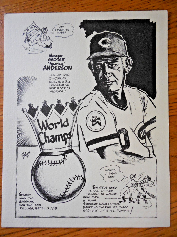 1977 BOB PARKER Sparky Anderson Cincinnati Reds Detroit Tigers Hall of Famer