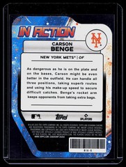 2025 Bowman Draft Bowman In Action Mojo Refractor Carson Benge #BIA-6