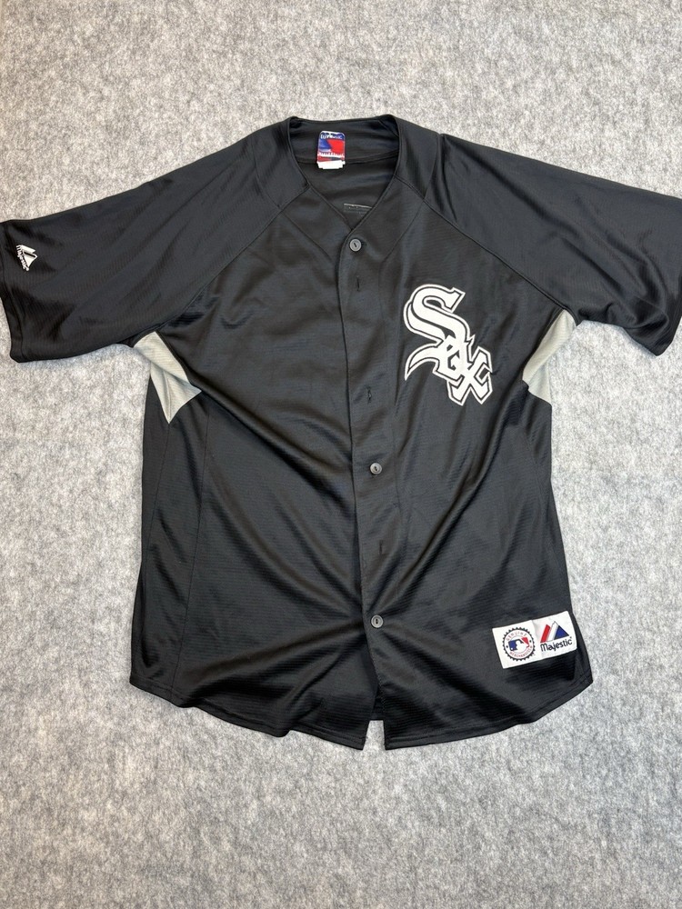 Majestic MLB Carlos Quentin Chicago White Sox Black Jersey #20 Men L