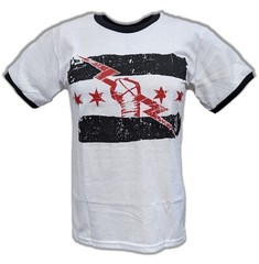 CM Punk Best In The World Mens White Ringer T-shirt