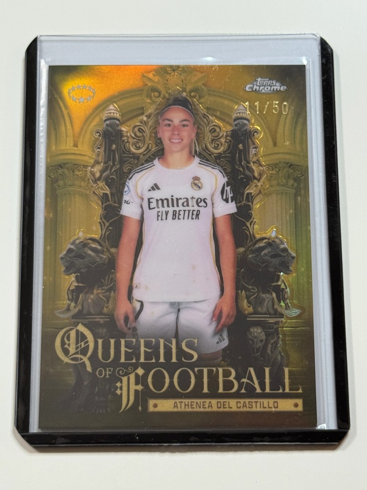 2025-26 Topps Chrome UWCL Queens Of Football Gold #19 Athenea Del Castillo 11/50