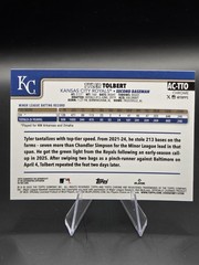 Topps 2025 Chrome Update Tyler Tolbert RC Auto Autographs Insert #AC-TTO Royals
