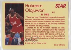 1993 Star Nova /500 Hakeem Olajuwon #61 HOF 00jz