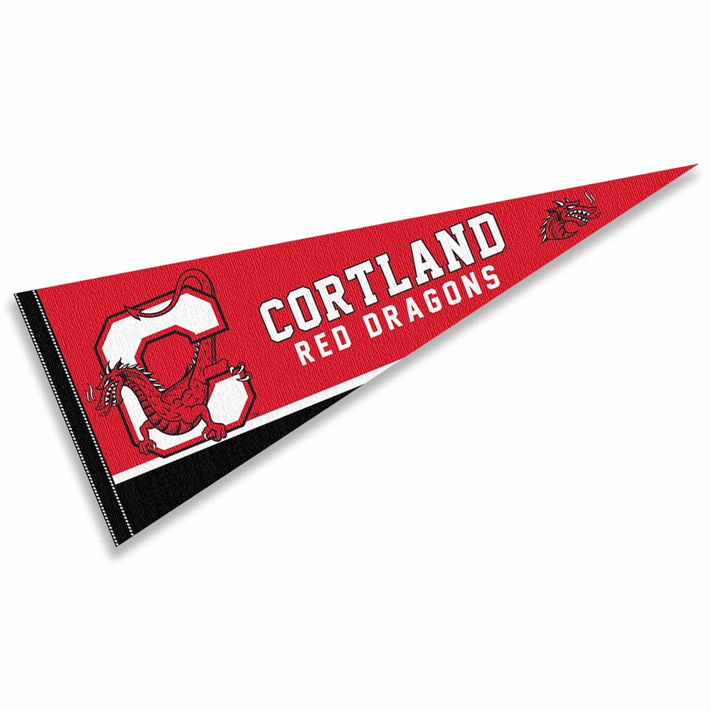 SUNY Cortland Red Dragons 12 in X 30 in Wordmark College Pennant