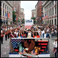 4 Pack 3 x 6 ft Large 250th Anniversary Fan Flag, 1776-2026 USA Bunting Banner,
