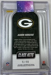 2018 Panini Contenders Optic Class Acts Purple Prizm 52/99 Aaron Rodgers #CA-AR