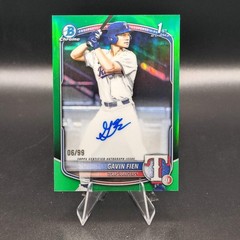 2025 Bowman Draft #CPA-GF Gavin Fien Chrome Auto Green Refractor #/99