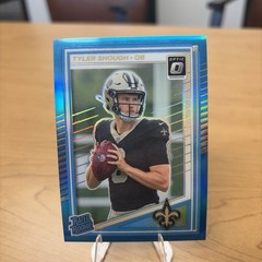 2025 Donruss Optic Tyler Shough Rated Rookie Neon Blue Prizm /399 #223 RC Saints