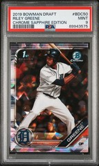 2019 Bowman Draft Chrome Sapphire Edition Riley Greene #BDC50 PSA 9
