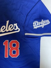 Los Angeles Dodgers Yoshinobu Yamamoto #18 Japanese Kanji Blue Alternate Jersey