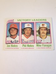 1980 Topps &rsquo;79 Victory Leaders #205 Joe Niekro / Phil Niekro / Mike Flanagan NM