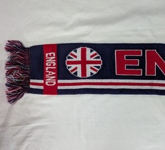 England National Team Soccer/Football Fan Scarf White Blue Red with Fringe NEW
