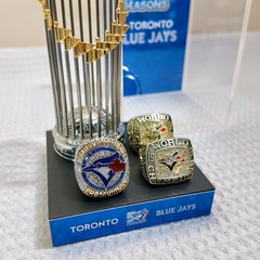 50 Seasons Toronto Blue Jays Championship Set 1 Trophy + 3 Rings Display Box