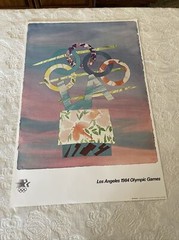 Vintage Billy Al Bengston 1984 Los Angeles Olympic Poster 24&Prime; x 36&Prime; Rare