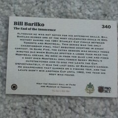 Pro Set 1991-92 Bill Barilko The End of the Innocence #340 Toronto Maple Leafs