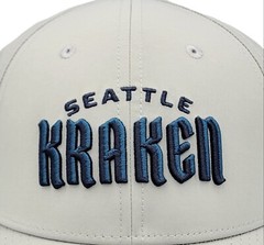 Seattle Kraken Fanatics Branded Wordmark Stretch Fit Size S/M Gray Hat Cap NEW