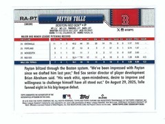2026 Topps Chrome Pink Refractor Payton Tolle Red Sox RC Auto 236/250 MINT