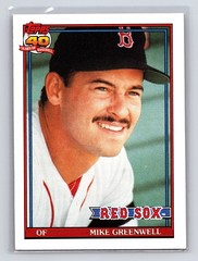1991 Topps – Mike Greenwell #792 B* Before Copyright; Bold 40th Logo On Back