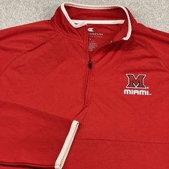 Miami Ohio Redhawks 1/4 Zip Pullover Mens Large Colosseum NCAA Red