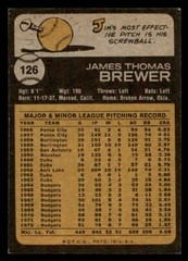 1973 Topps Baseball #126 Jim Brewer EX *d13