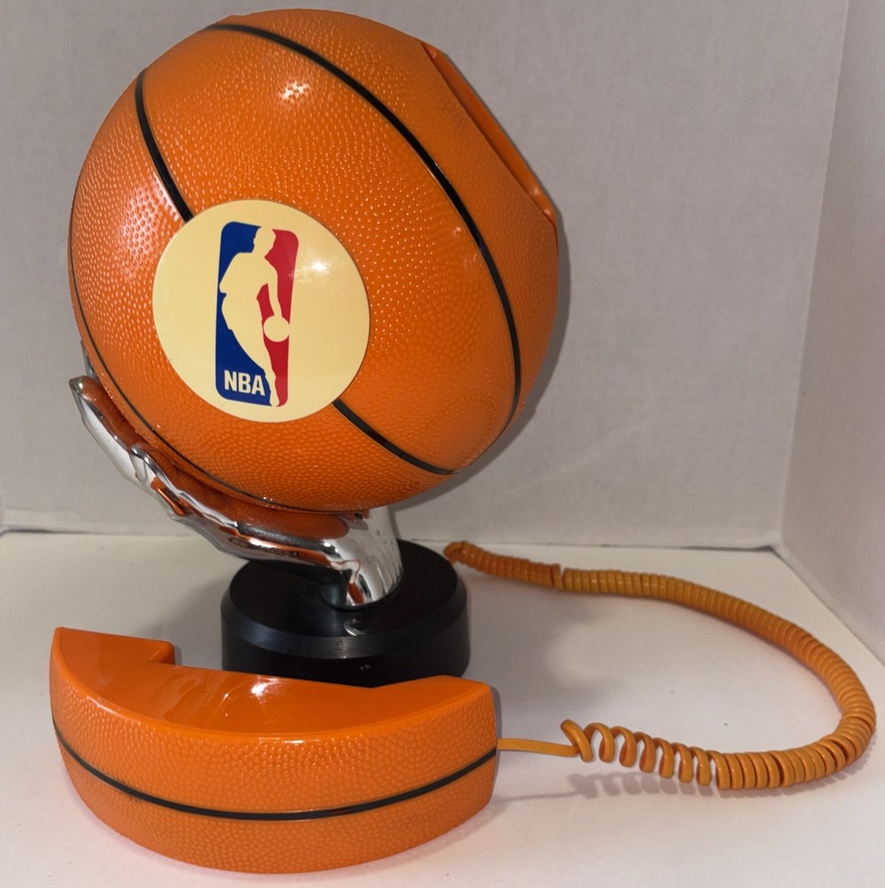 Vintage NBA Basketball Raptors Landline Telephone Hand Stand SH5 **** Untested