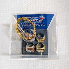 50 Seasons Toronto Blue Jays Championship Set 1 Trophy + 3 Rings Display Box
