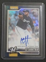 2026 Topps Chrome CC Sabathia Black Refractor Auto /10 Brewers Autograph #CLA-CS