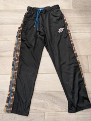 Oklahoma City Thunder NBA Zipway Pants Mens XL Black Camo Warm Up Full Leg Zip