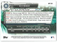 Nick Neidert Miami Marlins 2017 Bowman Baseball