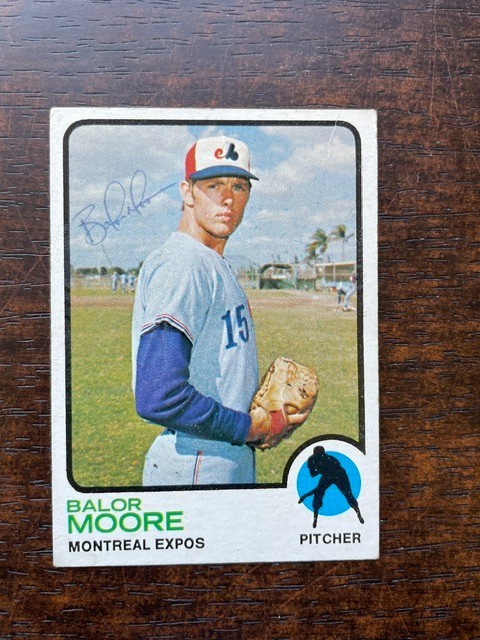 1973 Topps #211 Balor Moore Autographed Card – Montreal Expos Signed