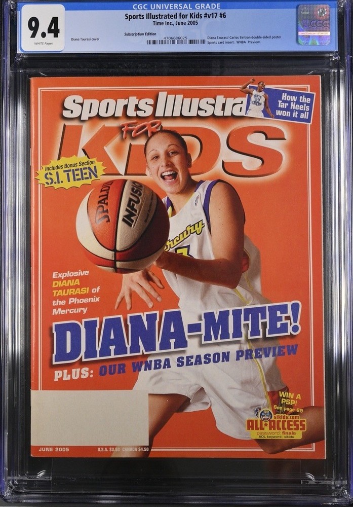 DIANA TAURASI ROOKIE COVER SPORTS ILLUSTRATED FOR KIDS SI RARE WNBA 2005 CGC 9.4