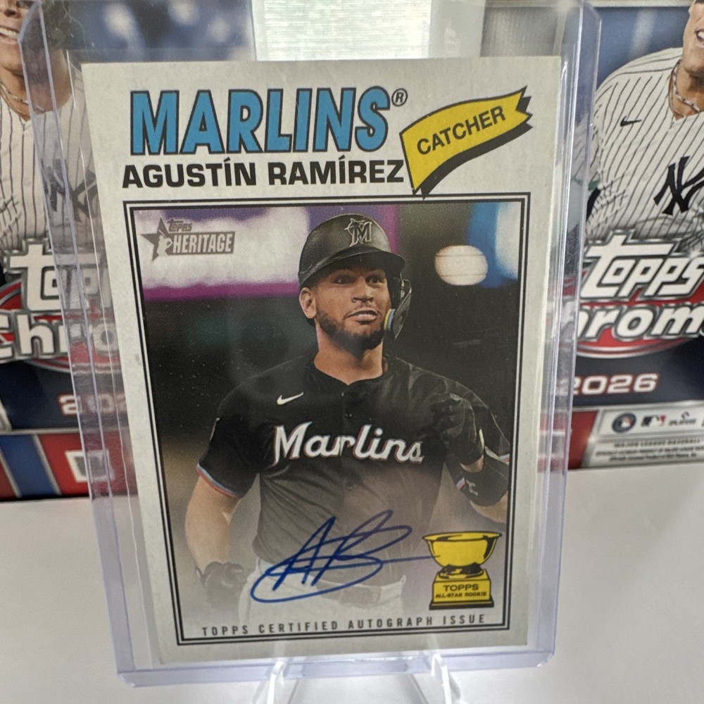 Topps 2026 Heritage Agustin Ramirez RC Auto #ROA-AR Real One Autographs Marlins