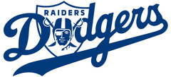 Raiders/Dodgers Logos Decal Sticker