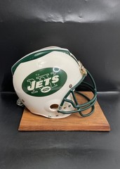 Vintage New York Jets NFL Helmet Phone Telephone On Wood Base Riddell – UNTESTED