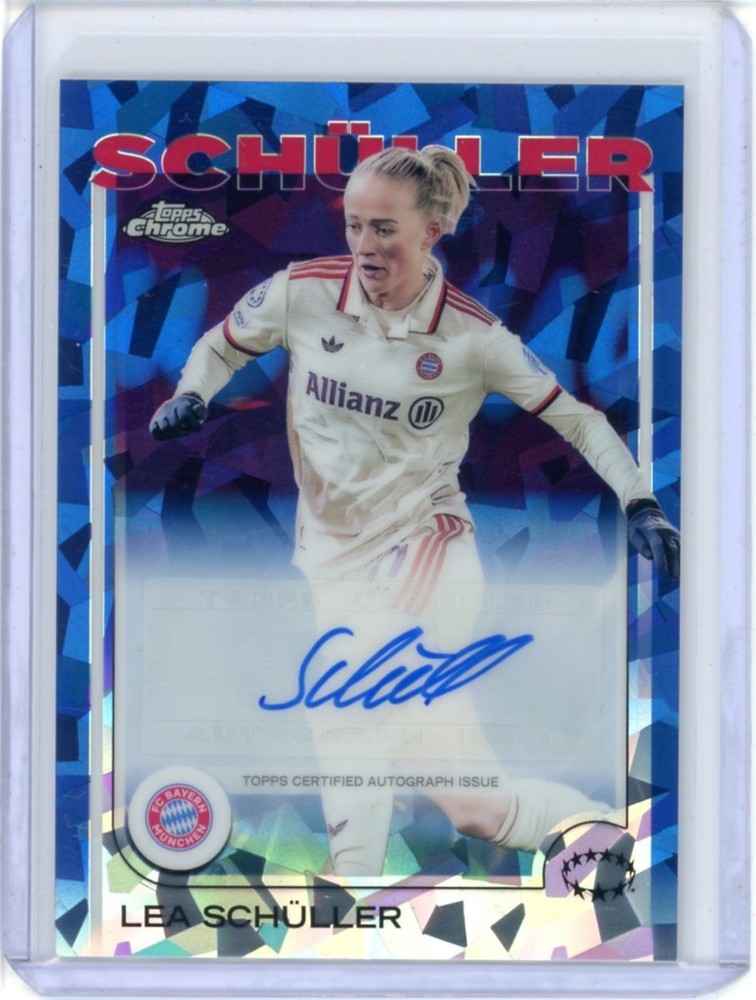 2024-25 TOPPS CHROME UEFA WOMEN&rsquo;S CHAMPIONS LEAGUE SAPPHIRE AUTO LEA SCHULLER