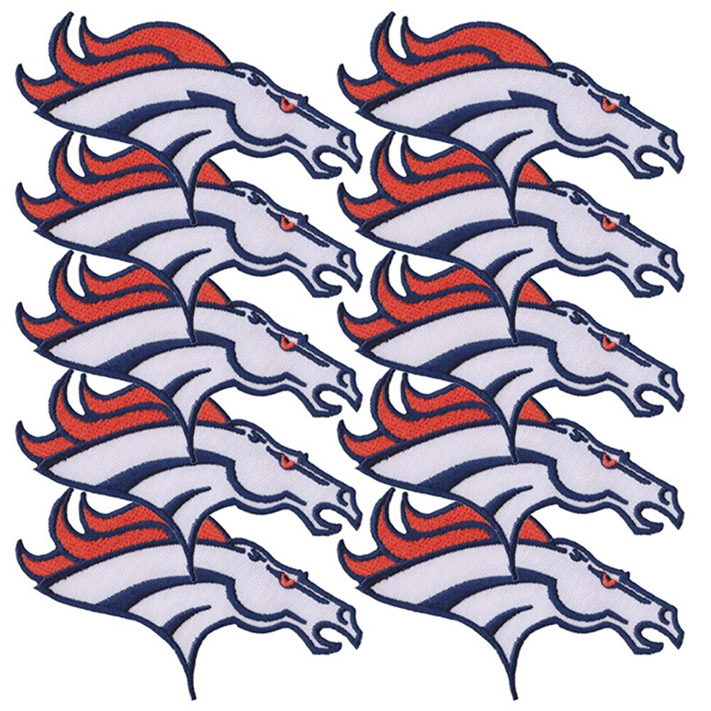 10 pcs Denver Broncos Football Badge Logo Size 4.3&Prime;x2.3&Prime; Sew Iron on Patches