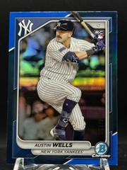2024 Bowman Chrome Austin Wells #15 (RC) Blue Refractor 4/150 New York Yankees