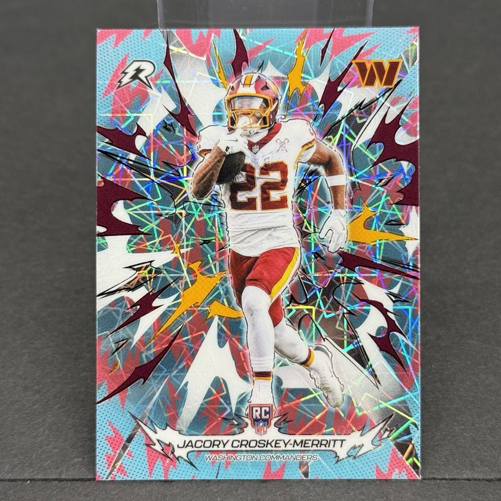 2025 Topps Resurgence Football #198 Sky Blue Pink Shock Jacory Croskey Merritt