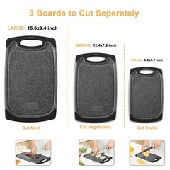 Cutting Boards for Kitchen, Large-Small Board Set of Large, Dark Gray