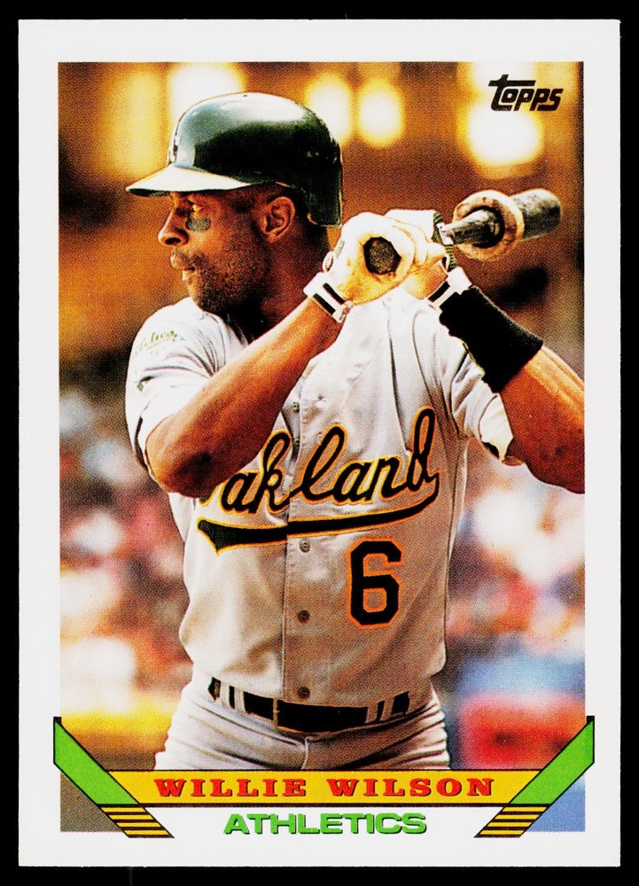 Willie Wilson, 1993 Topps, #318, Oakland Athletics,
