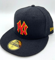 NY New York Yankees Black Hat Hemp New Era 59Fifty Fitted Cap MLB Casual Yanks