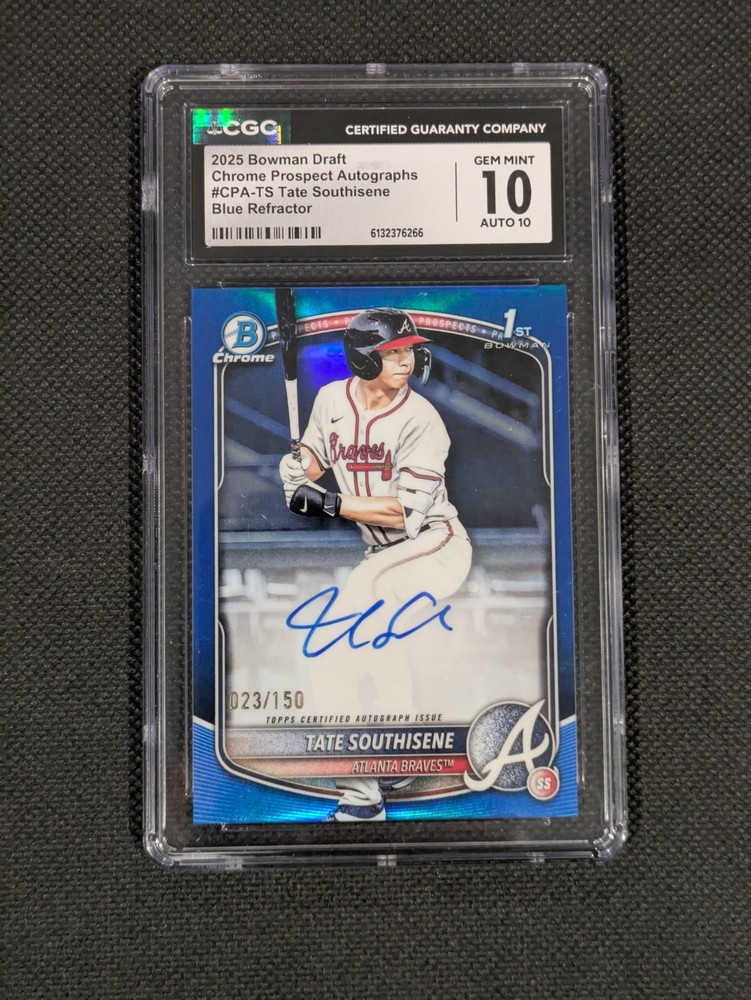 Tate Southisene 2025 Bowman Draft Chrome 1st Blue Refractor Auto /150 CGC 10