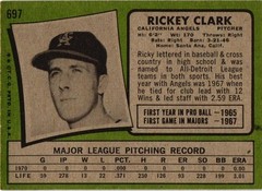 1971 Topps High Number SP – Rickey Clark (#697) Angels EX-EX+ Shape