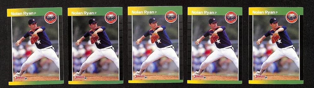 1989 Donruss #154 Nolan Ryan Astros 5ct Baseball Card Lot 1202A