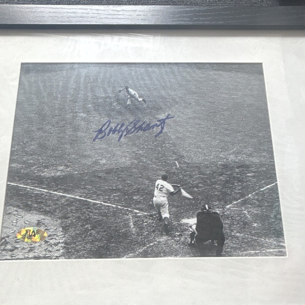 Signed Original Black & White Baseball Photo in Black Frame Not Authenticated